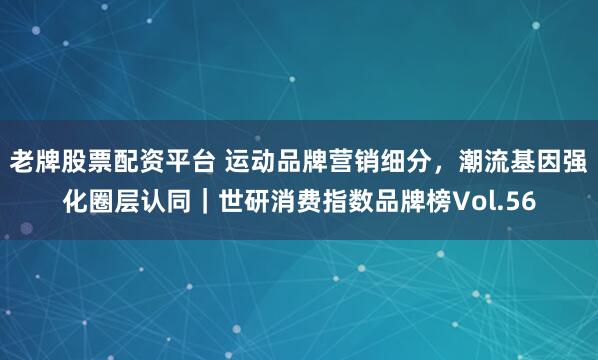 老牌股票配资平台 运动品牌营销细分，潮流基因强化圈层认同｜世研消费指数品牌榜Vol.56